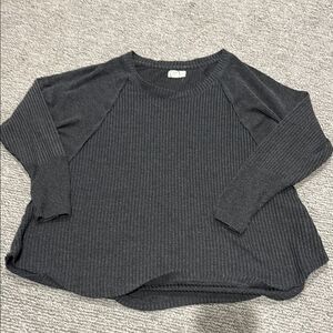 Maurices 24/7 Dark Gray Long Sleeve Top waffle knit size xxl
